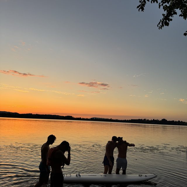 Sunset by the water